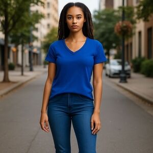 NWT Popular 21 Royal Blue 🔵 Seamless Ribbed Tee